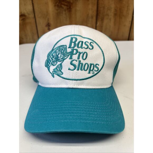 Bass Pro Shops Trucker Hat Adult Adjustable Green Snapback Logo Patch Mesh - Picture 1 of 6